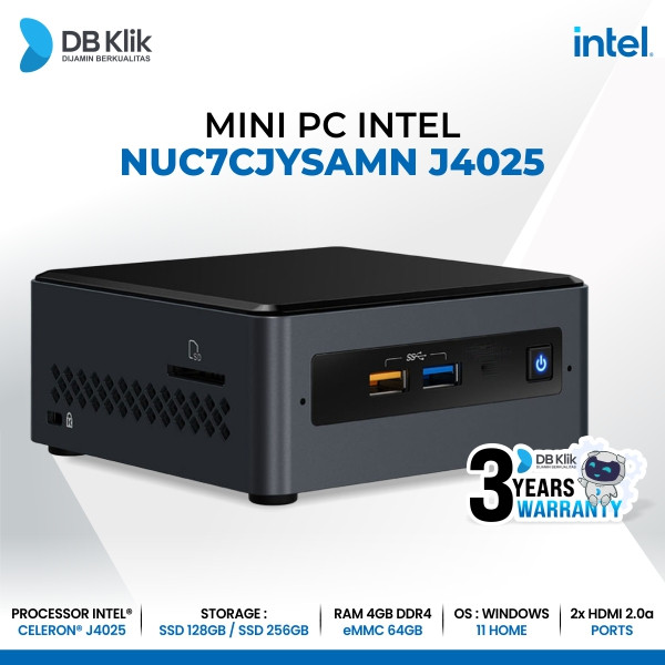 Mini PC INTEL NUC7CJYSAMN Celeron J4025 4GB 64GB eMMC WIN 11