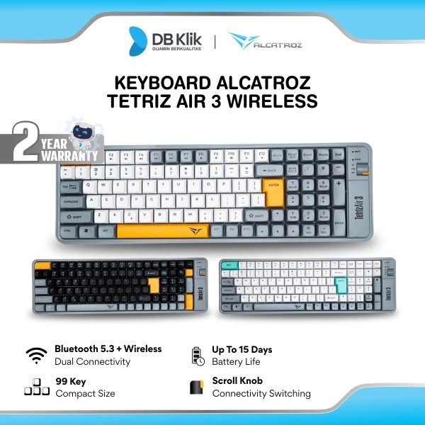 Keyboard Alcatroz Tetriz AIR 3 Dual Mode Wireless 2.4Ghz + Bluetooth 5.3