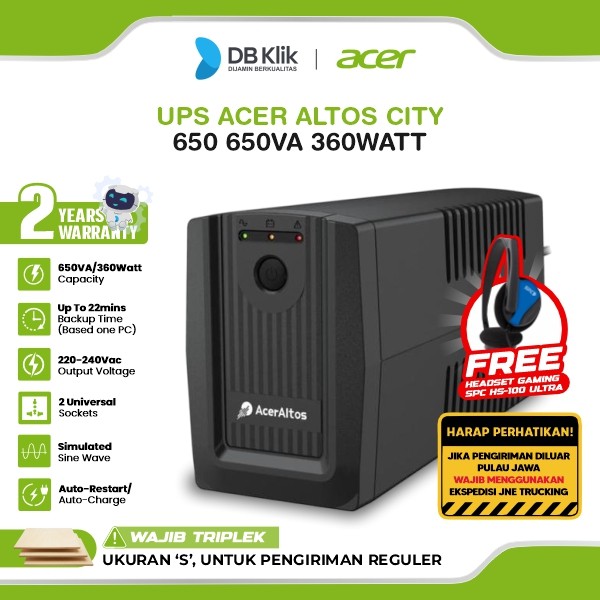UPS ACER Altos City 650 650VA 360Watt - Acer Altos City 650 UPS 650VA