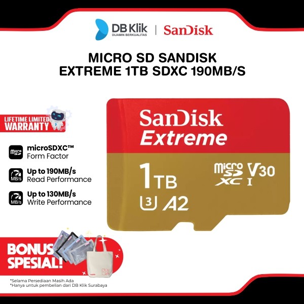 Micro SD SanDisk Extreme SDXC 1TB 190MB/s (SDSQXAV-1T00-GN6MN)