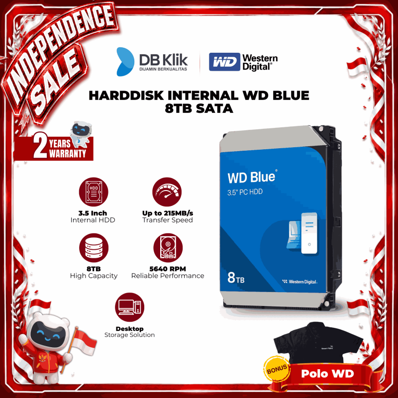 Hardisk WD BLUE 8TB 3.5 Inch SATA