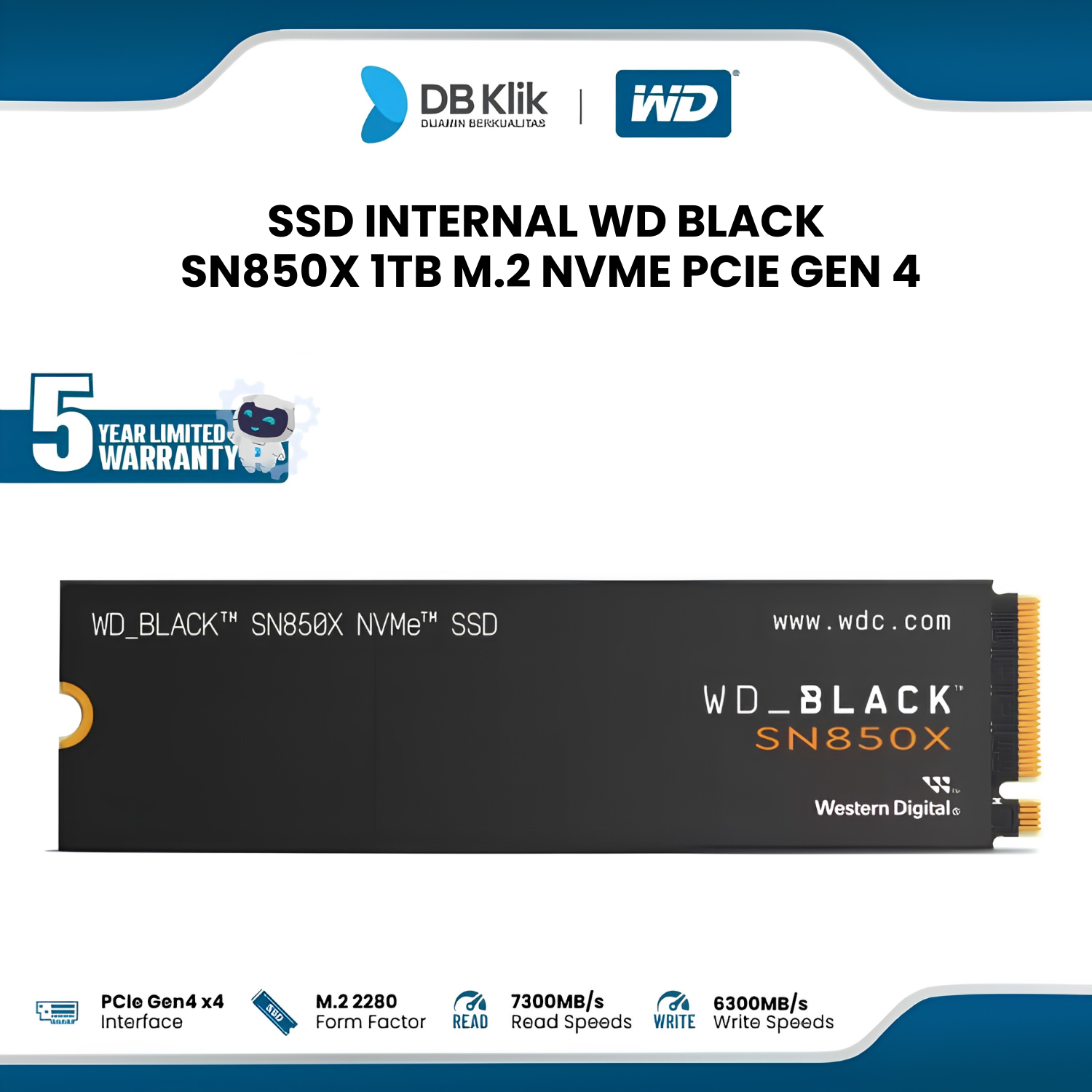 SSD WD BLACK SN850X 1TB M.2 NVMe PCIe Gen 4