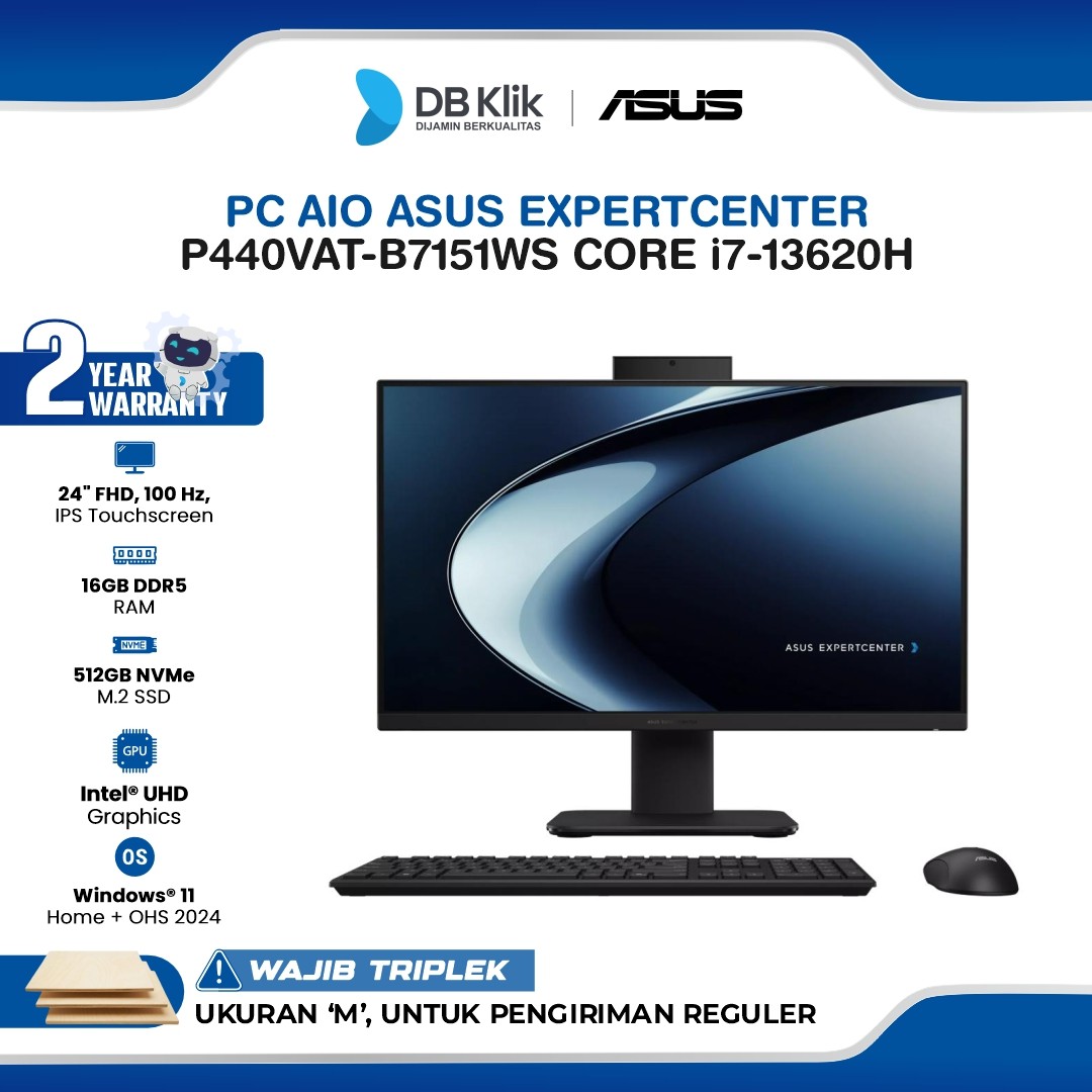 ASUS ExpertCenter P440VAT-B7151WS PC AIO INTEL Core i7-13620H 16GB DDR5/512GB M.2 NVMe INTEL UHD Windows 11 Home + Microsoft Office Home Student 2024 24" FHD TouchScreen
