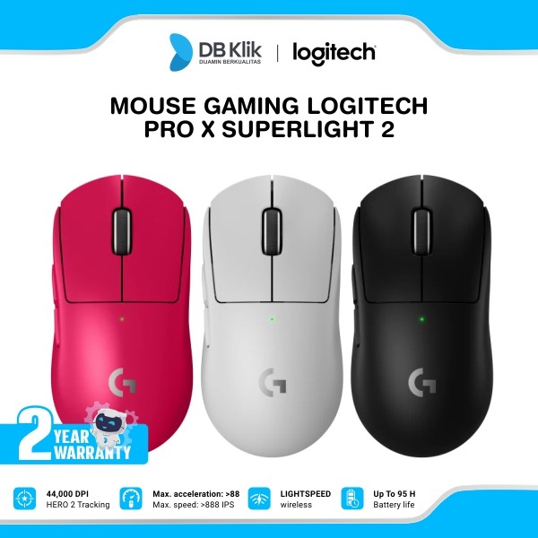 Mouse Gaming Logitech PRO X Superlight 2 Dex Lightspeed Wireless 60g DPI 32k Sensor Hero 2