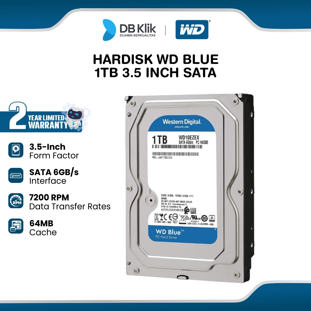 Hardisk WD BLUE 1TB 3.5 Inch SATA
