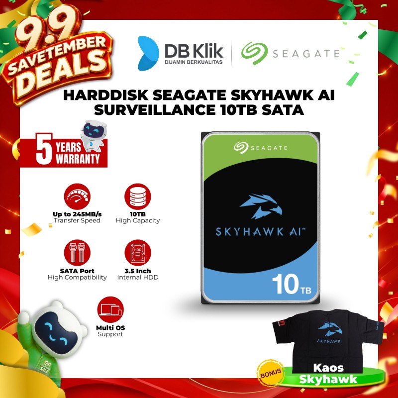 Hardisk Internal Seagate SkyHawk AI Surveillance 10TB SATA