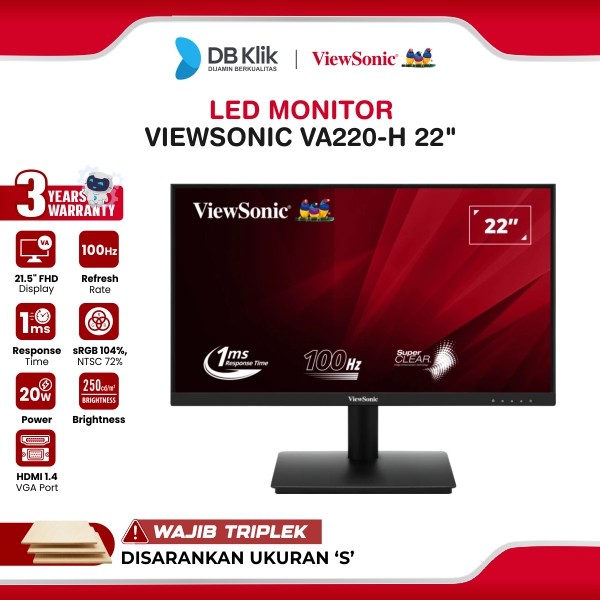 Led Monitor Viewsonic VA220-H 22" VA Fhd 100Hz 1ms Vga Hdmi