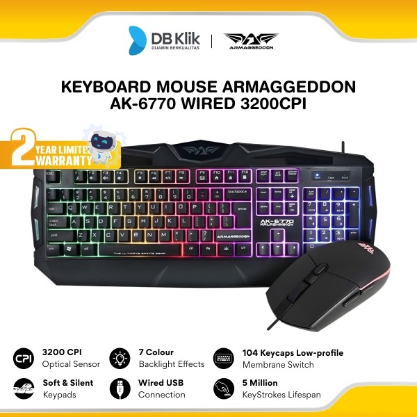 Keyboard Mouse Armaggeddon AK-6770 Wired 3200CPI