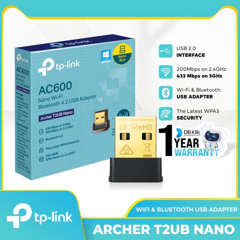 USB Adapter TP-Link Archer T2UB Nano Bluetooth + WiFi DualBand AC600