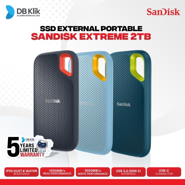 SSD External Sandisk Portable Extreme E61 2TB 1050Mb/s USB 3.2 - USB C