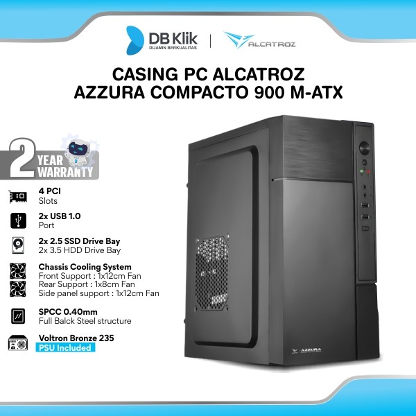 Casing PC Alcatroz Azzura Compacto 900 m-Atx with PSU Voltron Bronze 235