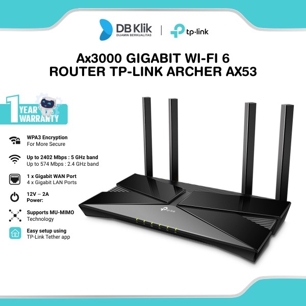 Router Tp-Link Archer AX53 AX3000 Dual-Band Gigabit Wi-Fi 6