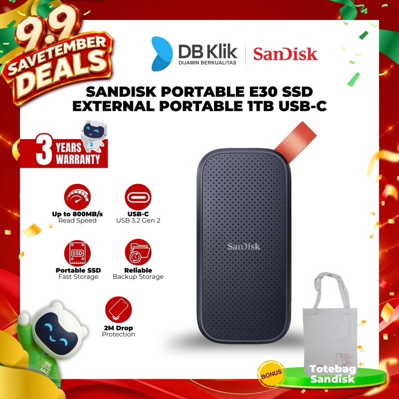SSD External Sandisk Portable E30 1TB 800MB/s SDSSDE30-1T00-G26