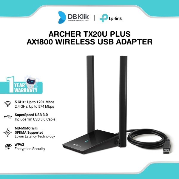 Usb Wireless Adapter TP-Link Archer TX20U Plus AX1800 Dual Antennas High Gain Dual Band WiFi 6 Usb 3.0