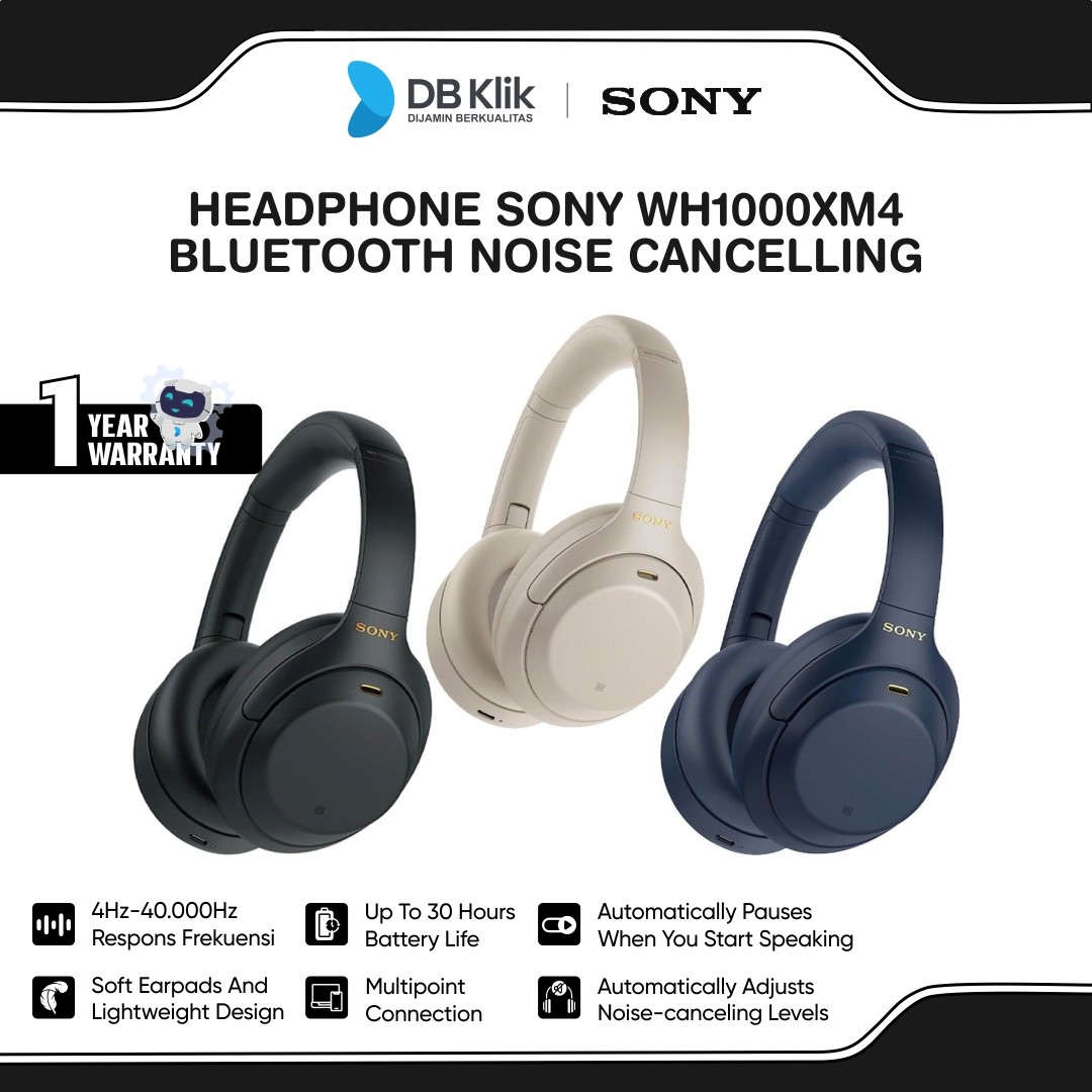 Headphone SONY WH1000XM4 Bluetooth Noise Cancelling - Headset WH-1000XM4