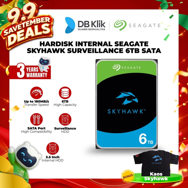 Hardisk Internal Seagate SkyHawk Surveillance 6TB SATA