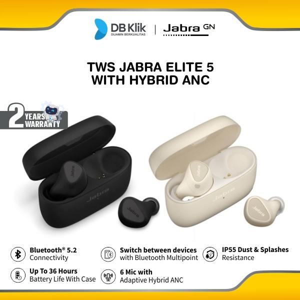 TWS JABRA Elite 5 with Hybrid ANC