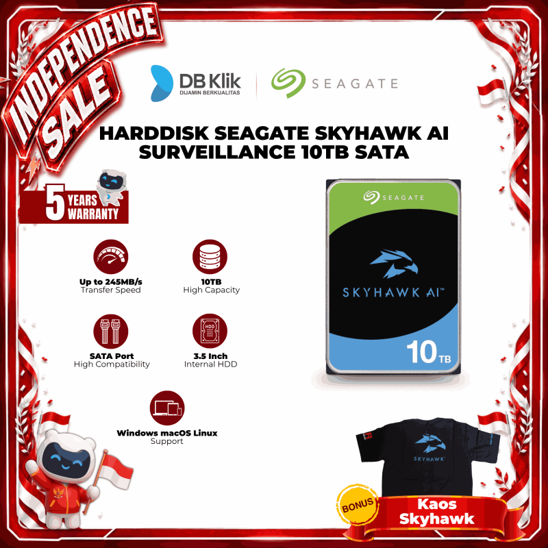 Hardisk Internal Seagate SkyHawk AI Surveillance 10TB SATA