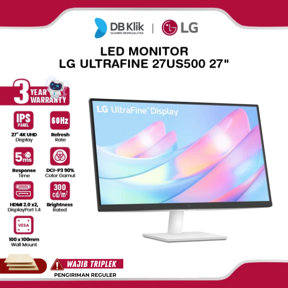 Monitor LG UltraFine 27US500 27" 4K UHD IPS 60Hz 5ms Dynamic Action Sync HDMI DP