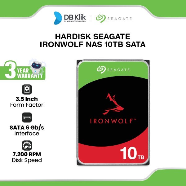 HARDISK SEAGATE IronWolf NAS 10TB SATA