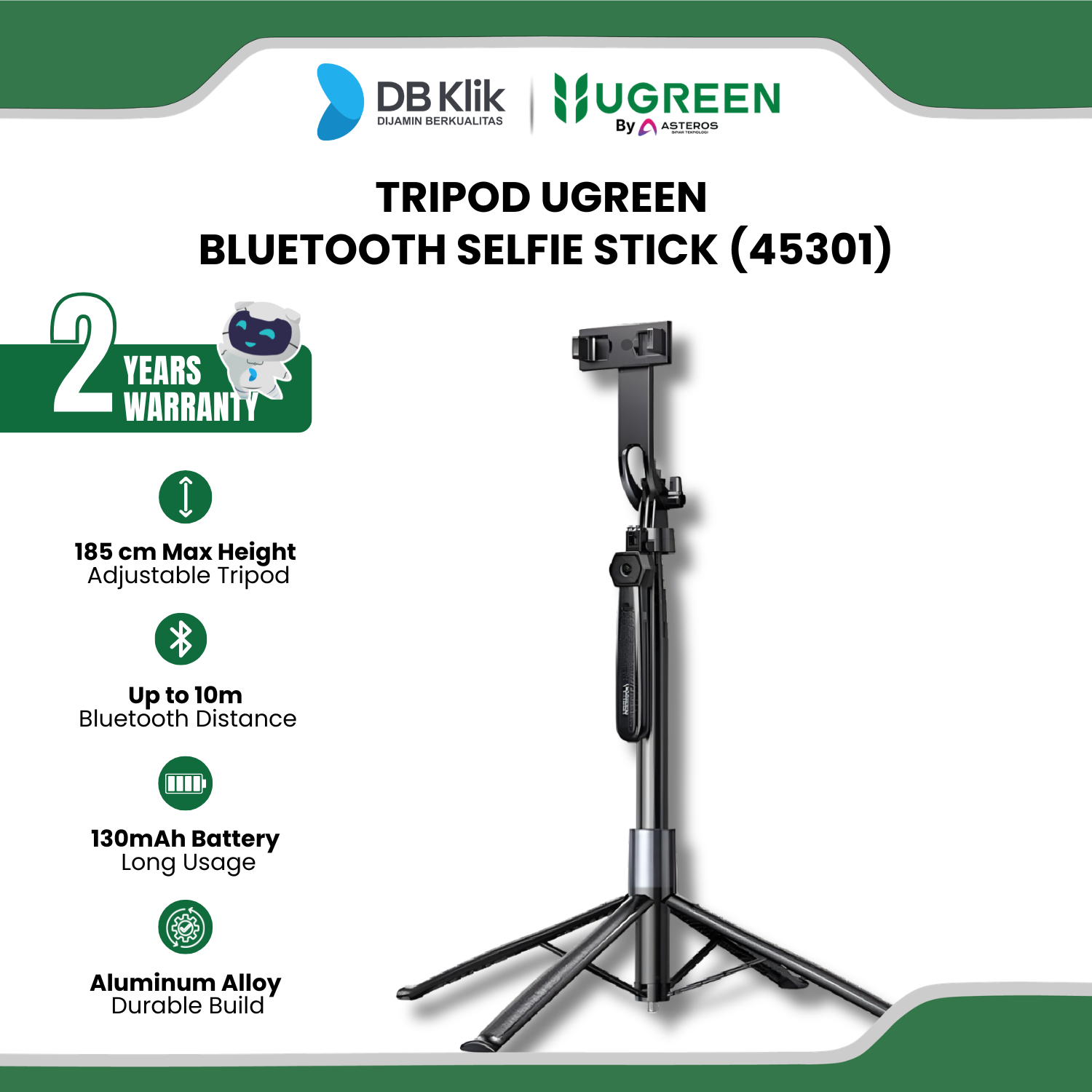 Tripod UGreen Bluetooth Selfie Stick (45301)