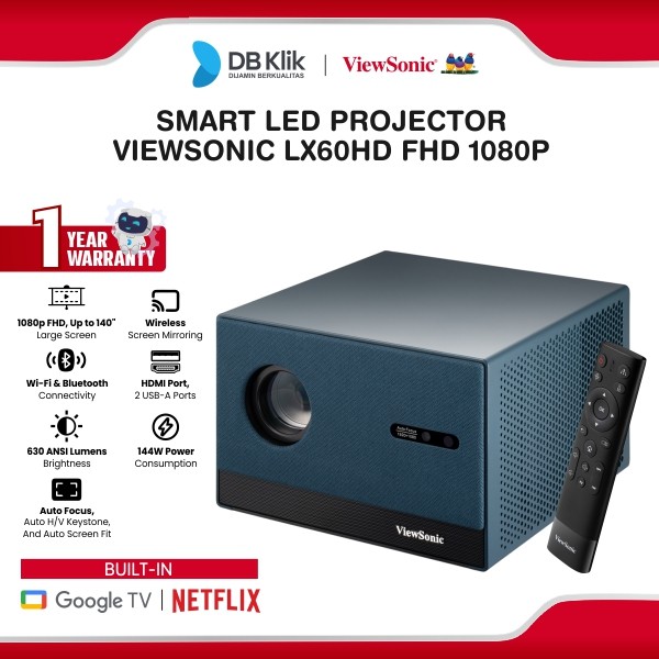 Projector Viewsonic LX60HD FHD 1080P Smart LED Projector Google TV