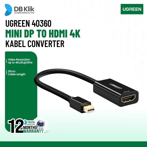 Kabel Converter UGreen Mini DP to HDMI 4K (40360)