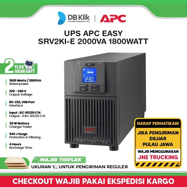 Ups Apc Easy SRV2KI-E 2000VA 1800Watt - Ups Online 2kVA