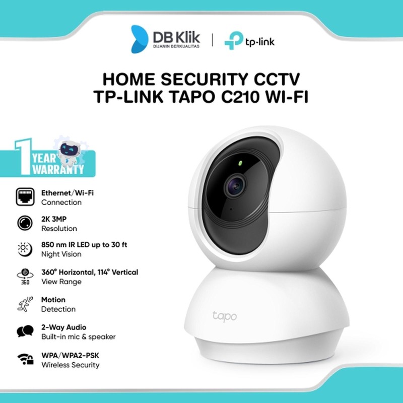 Home Security Cctv TP-LInk TAPO C210 Wi-Fi Pan and Tilt 3MP 2K Indoor