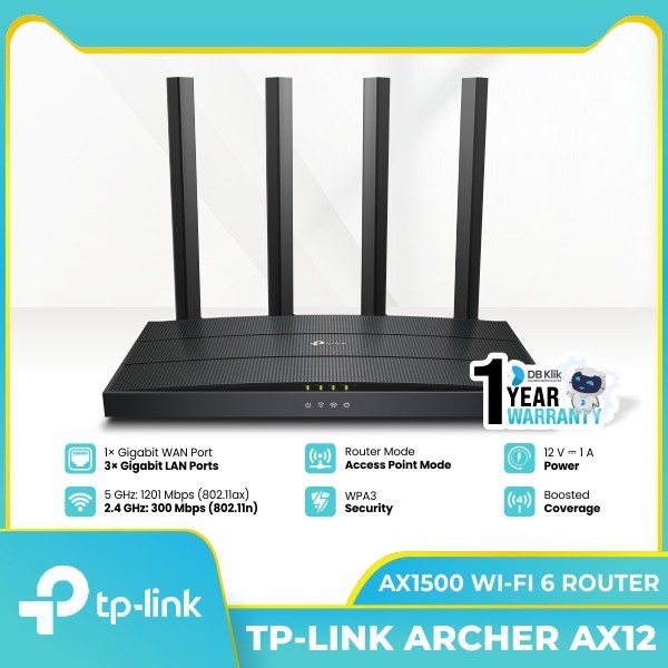 Router Tp-Link Archer AX12 AX1500 Dual-Band Gigabit Wi-Fi 6