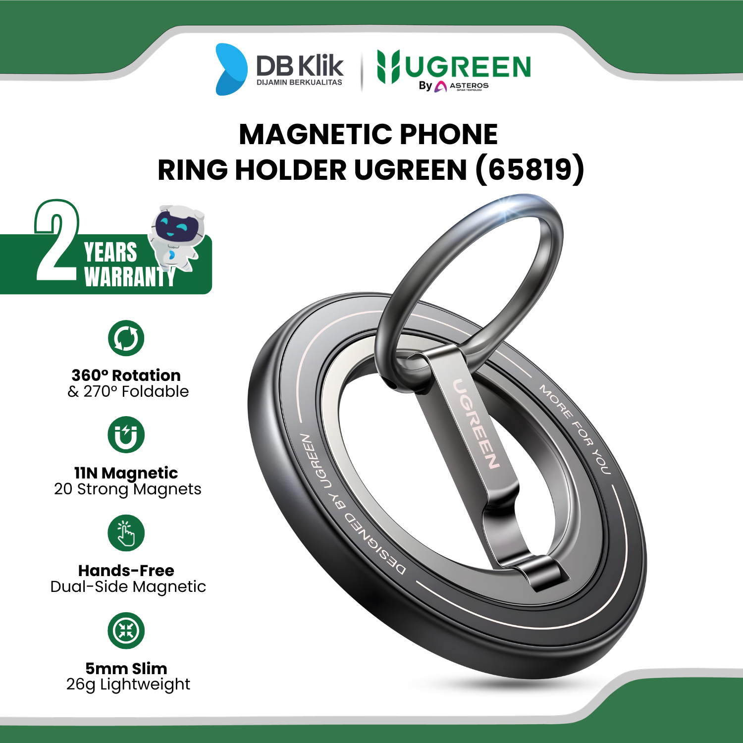 Magnetic Phone Ring Holder UGreen (65819)