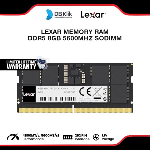 Memory RAM LEXAR DDR5 8GB 5600MHz SODIMM [PC5600]