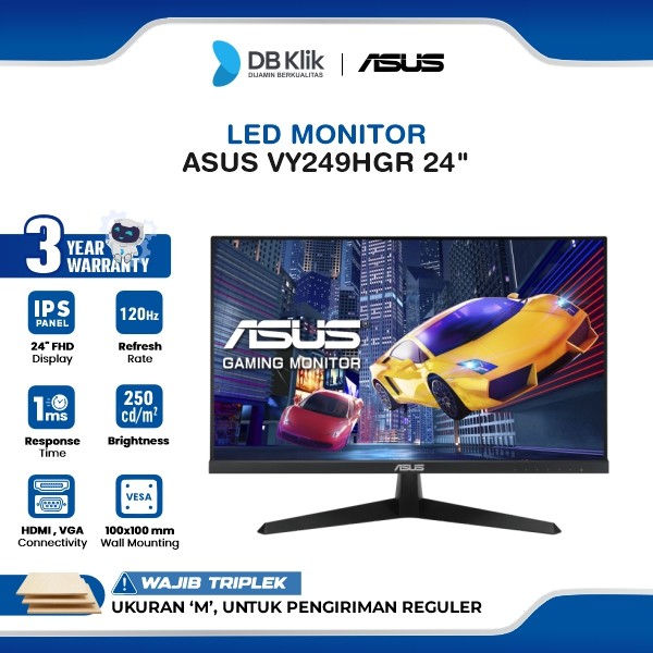 LED Monitor ASUS VY249HGR 24" IPS FHD 120Hz 1ms Adaptive Sync HDMI VGA