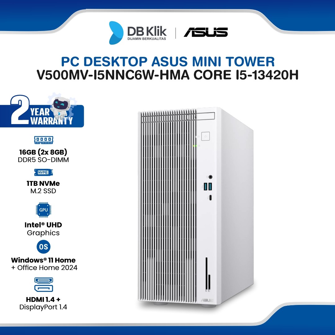 PC Desktop ASUS Mini Tower V500MV-I5NNC6W-HMA INTEL Core i5-13420H 16GB DDR5/1TB M.2 NVMe INTEL UHD Windows 11 Home + Microsoft Office Home Student 2024