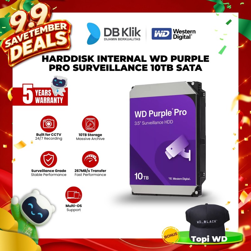 Hardisk WD PURPLE PRO 10TB 3.5 Inch SATA - Surveilance HDD