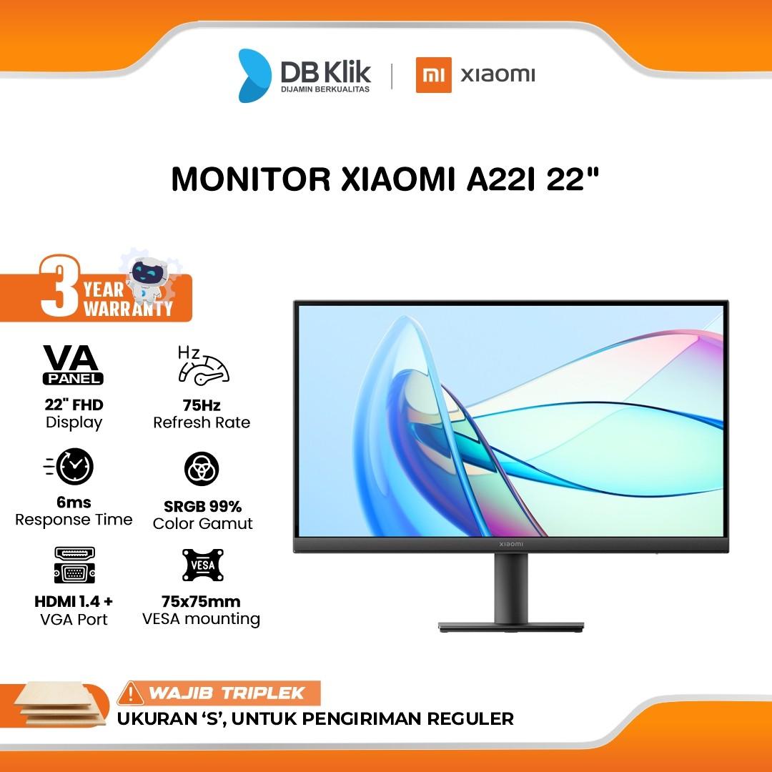Monitor XIAOMI A22i 22" FHD VA 75Hz 6ms HDMI VGA