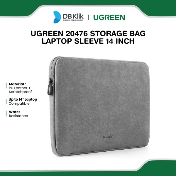 Sleeve Notebook Storage Bag UGreen 14inch - Tas Laptop Gray (20476)