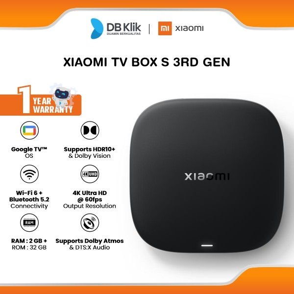 Xiaomi TV Box S (3rd Gen) - Stunning Visual 4K with Dolby Vision HDR10+ | Immersive Sound with Dolby Atmos