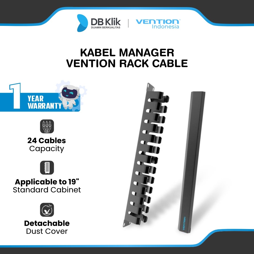 Kabel Manager Vention Rack Cable - Black (KHAB0)