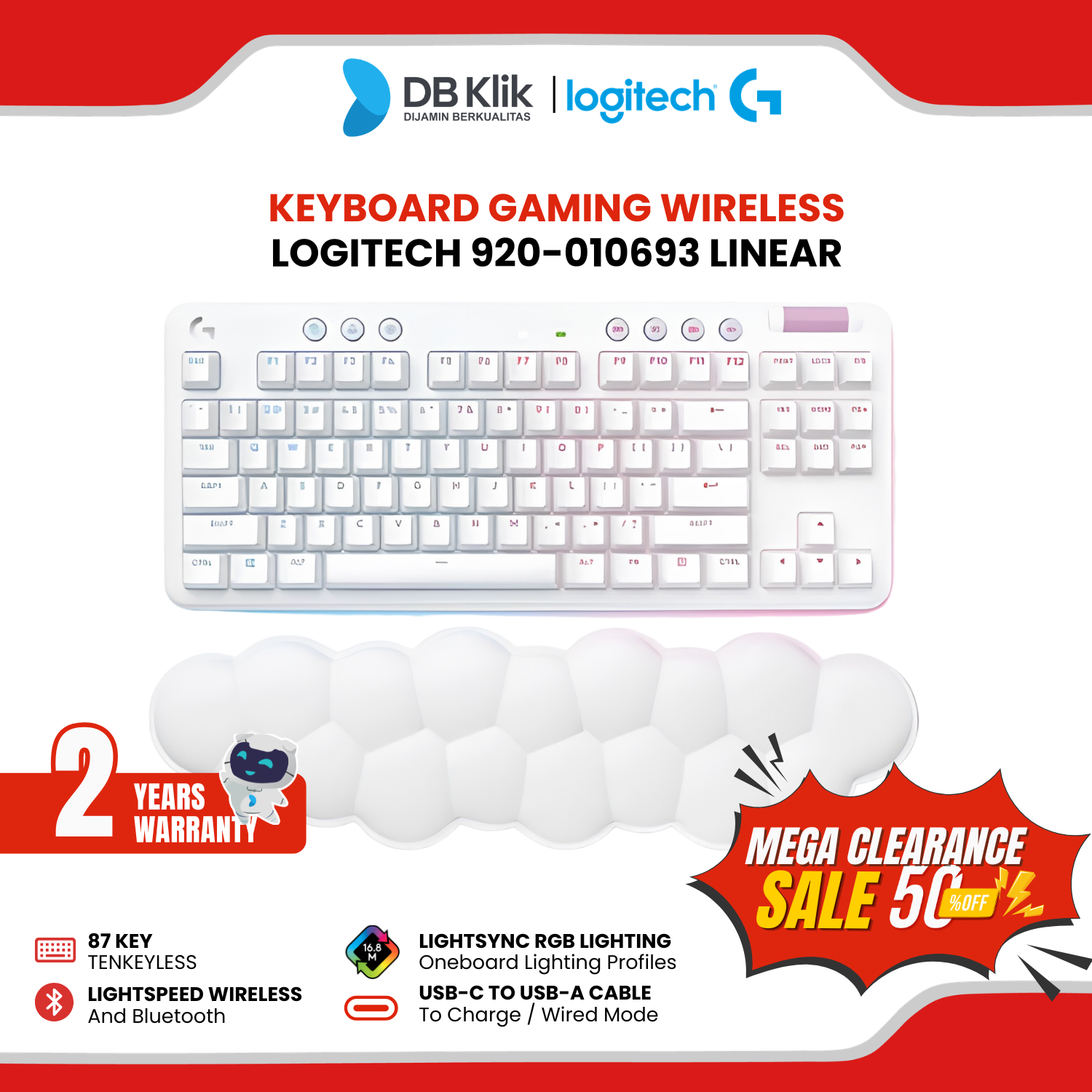 Keyboard Gaming Logitech G715 Wireless RGB - Linear (920-010693)