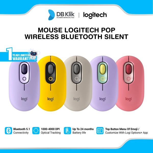 Mouse Logitech POP with Emoji Keys Bluetooth Silent