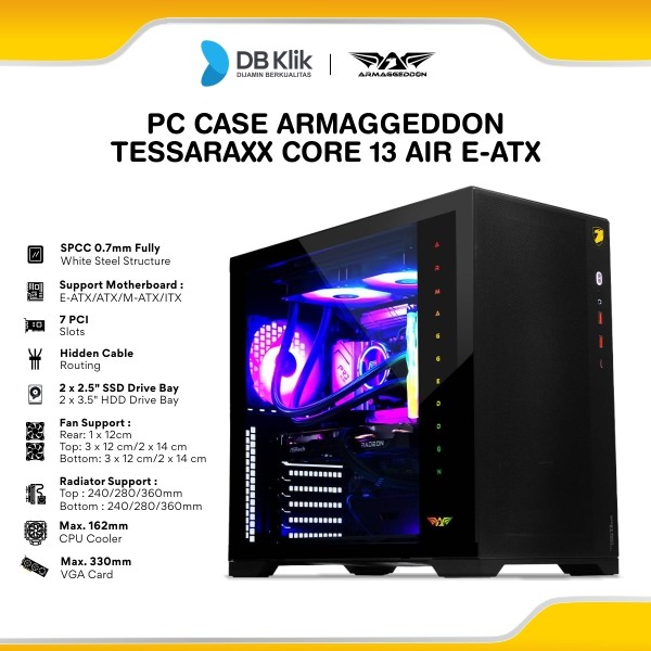 Casing PC Gaming Armaggeddon TESSARAXX CORE 13 AIR E-ATX