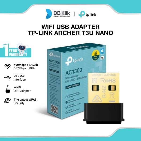 USB Wireless Adapter TP-Link Archer T3U Nano AC1300 MU-MIMO DualBand