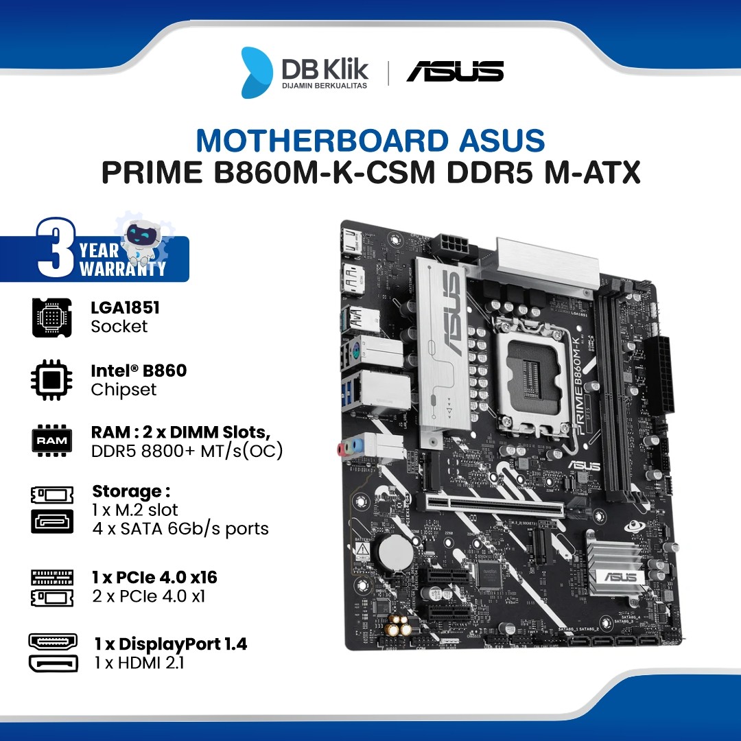 Motherboard ASUS PRIME B860M-K-CSM DDR5 M-ATX