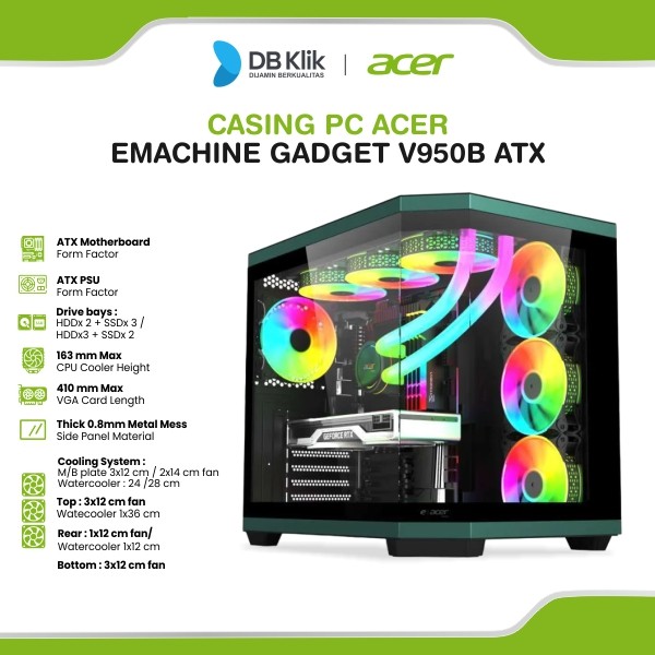 Casing PC Acer Emachine Gadget V950B Atx Black - V950