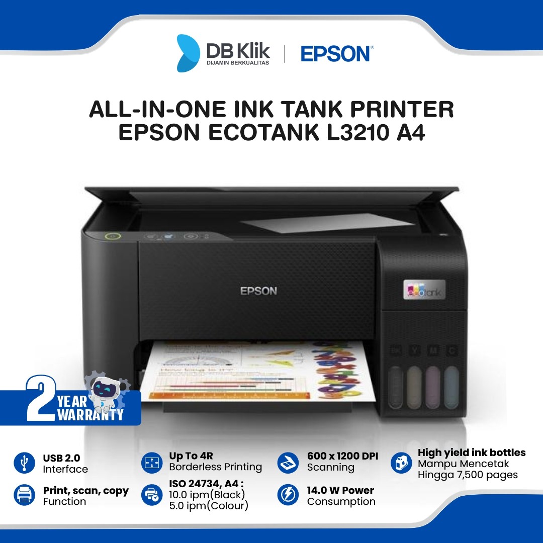 Printer EPSON EcoTank L3210 A4 All in One-EPSON L3210 Ink Tank Printer