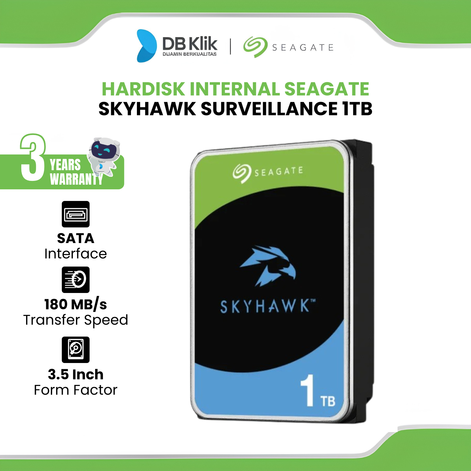 Hardisk Internal Seagate SkyHawk Surveillance 1TB SATA