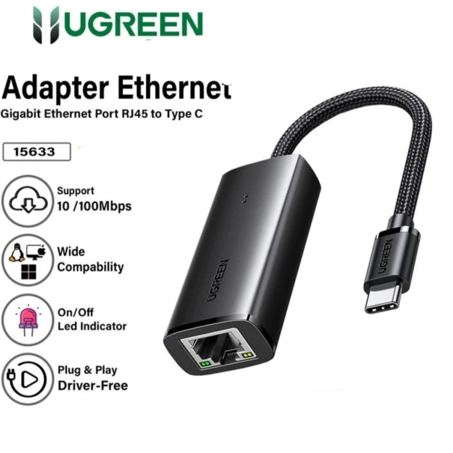 Ethernet Adapter UGreen Usb C 100Mbps Grey - Usb C to Rj45 (15633)