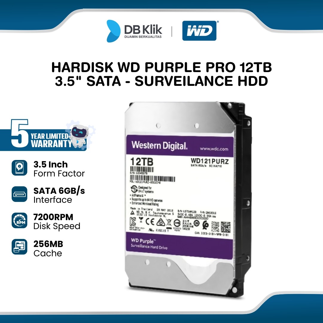 Hardisk WD PURPLE PRO 12TB 3.5 Inch SATA - Surveilance HDD