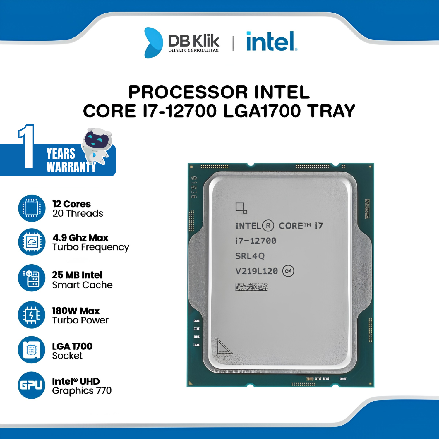 Processor INTEL Core i7-12700 LGA1700 Tray